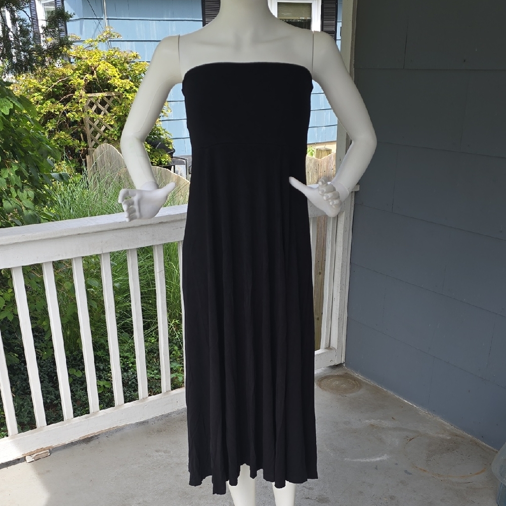 Black Stretch Tube Dress OR Fold-over Skirt